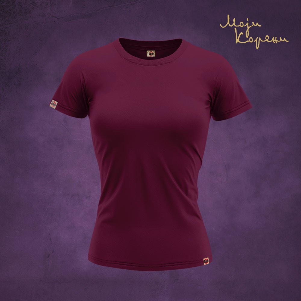 MK klasika - Premijum ženska majica burgundi