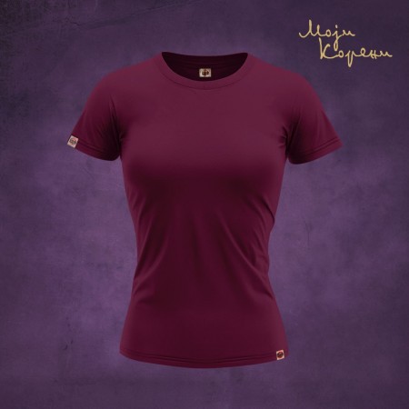 МК класика - Премиjум женска мајица бургунди