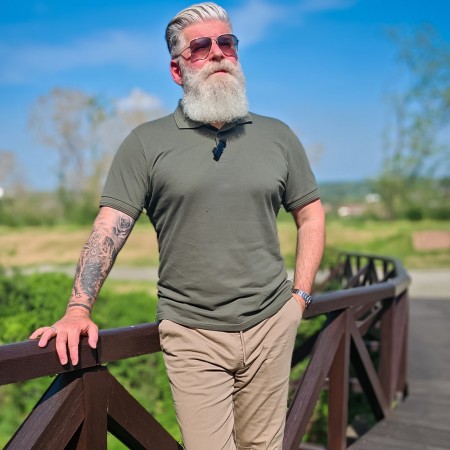 МК класика - Поло мушка мајица маслинаста